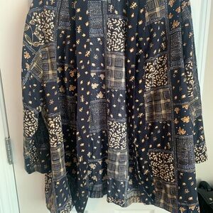 BonWorth A-Line Skirt in Navy and Gold